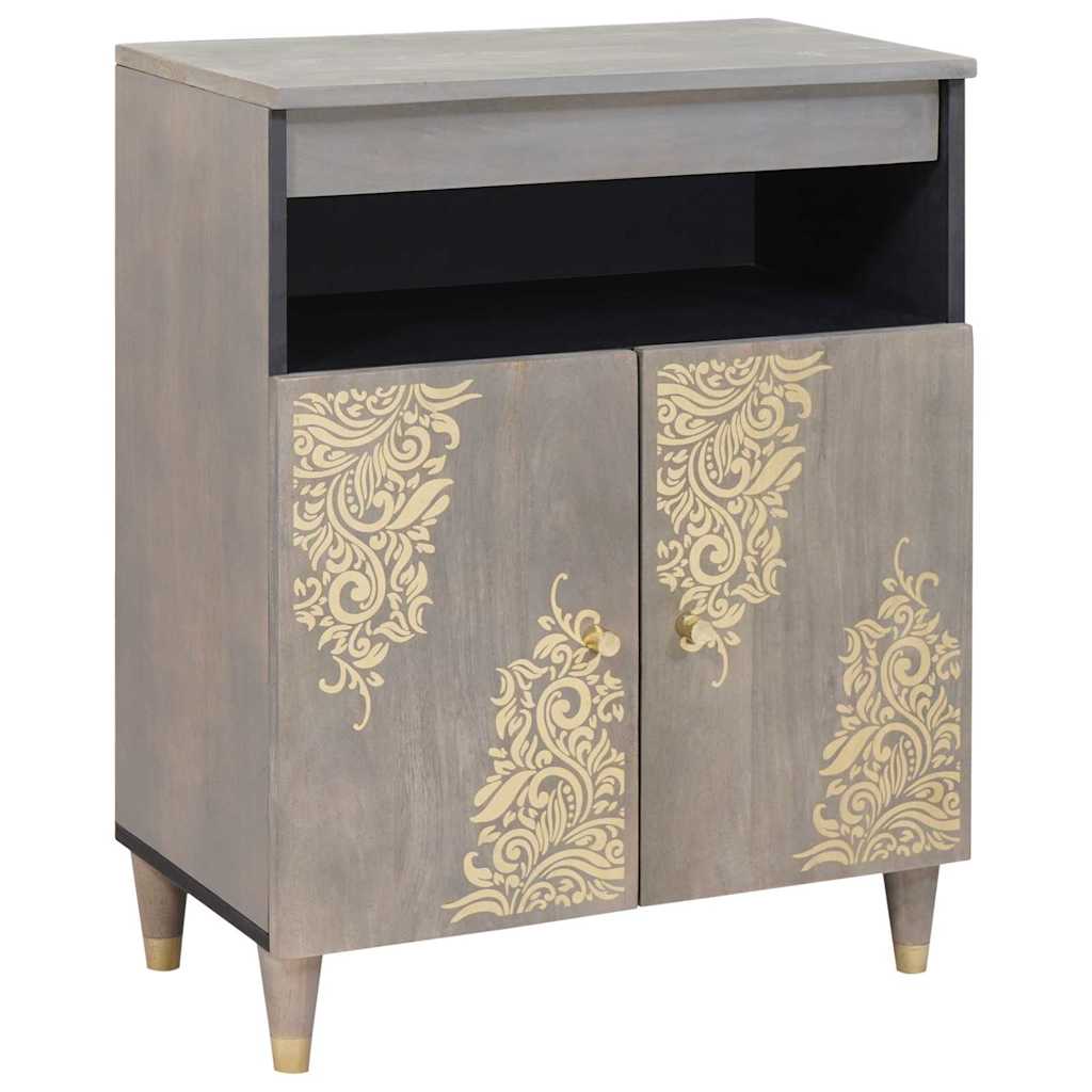 Dressoir Grijs en Goud 60 x 33 x 75 cm Massief Mango Hout is nu te koop bij PeponiXL, paradijselijk wonen!