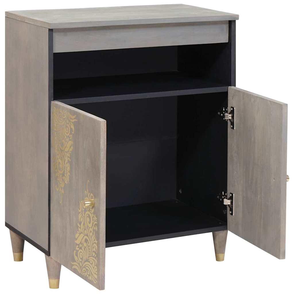 Dressoir Grijs en Goud 60 x 33 x 75 cm Massief Mango Hout is nu te koop bij PeponiXL, paradijselijk wonen!