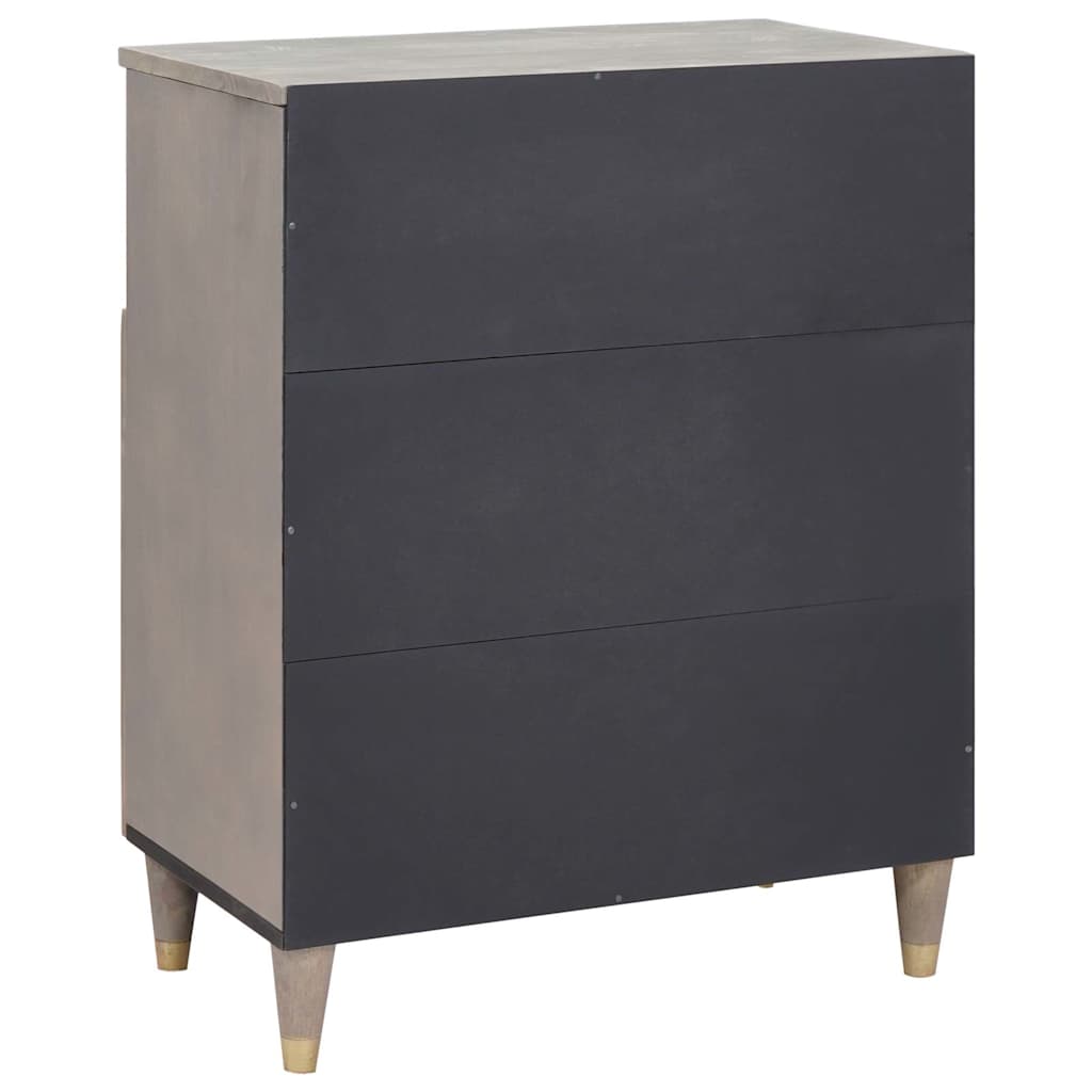 Dressoir Grijs en Goud 60 x 33 x 75 cm Massief Mango Hout is nu te koop bij PeponiXL, paradijselijk wonen!