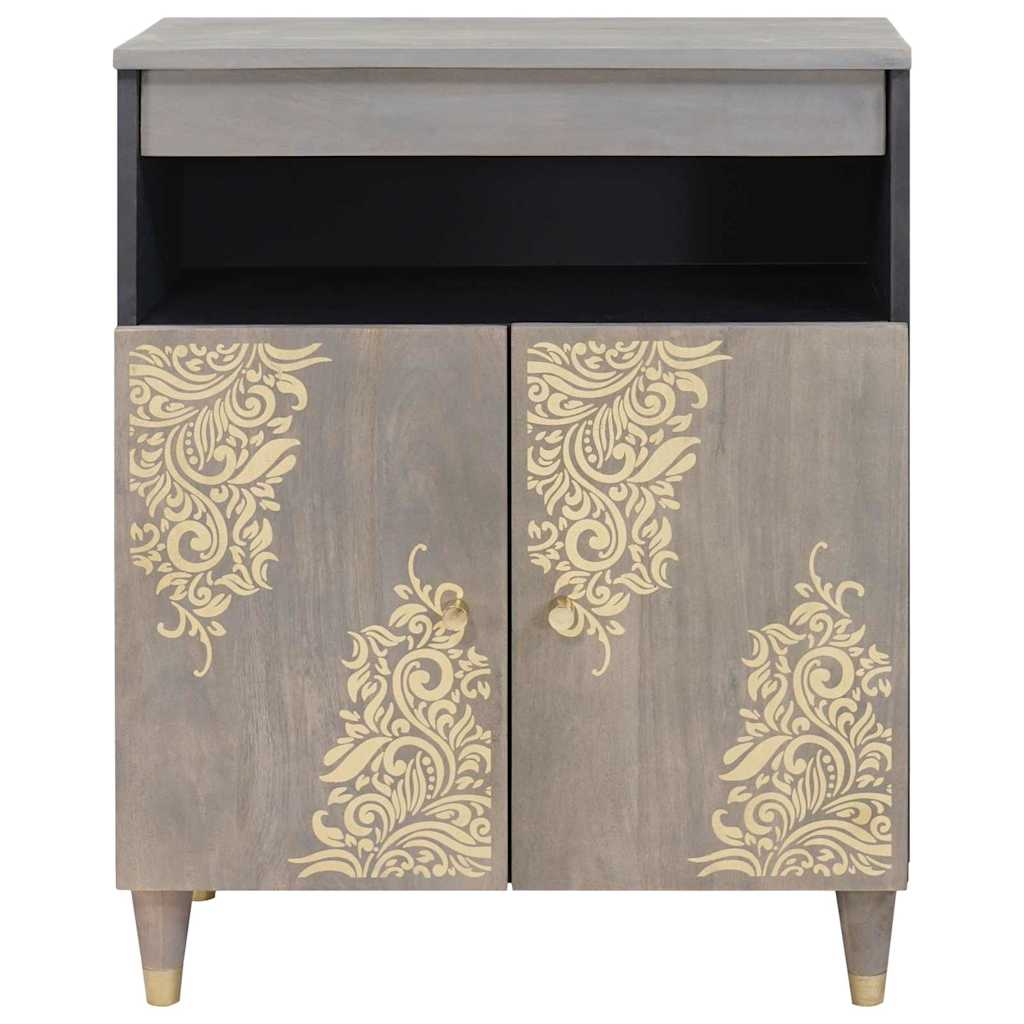 Dressoir Grijs en Goud 60 x 33 x 75 cm Massief Mango Hout is nu te koop bij PeponiXL, paradijselijk wonen!