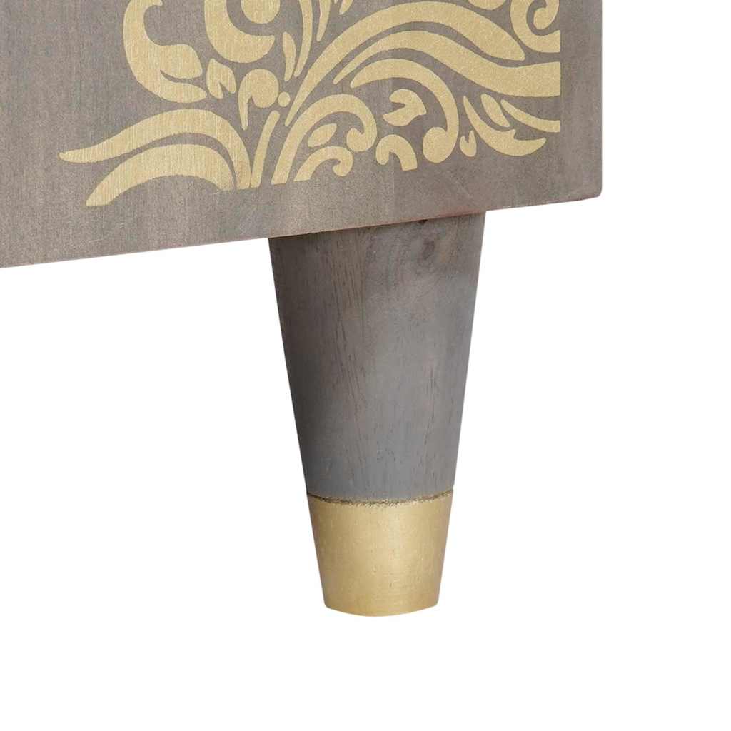 Dressoir Grijs en Goud 60 x 33 x 75 cm Massief Mango Hout is nu te koop bij PeponiXL, paradijselijk wonen!