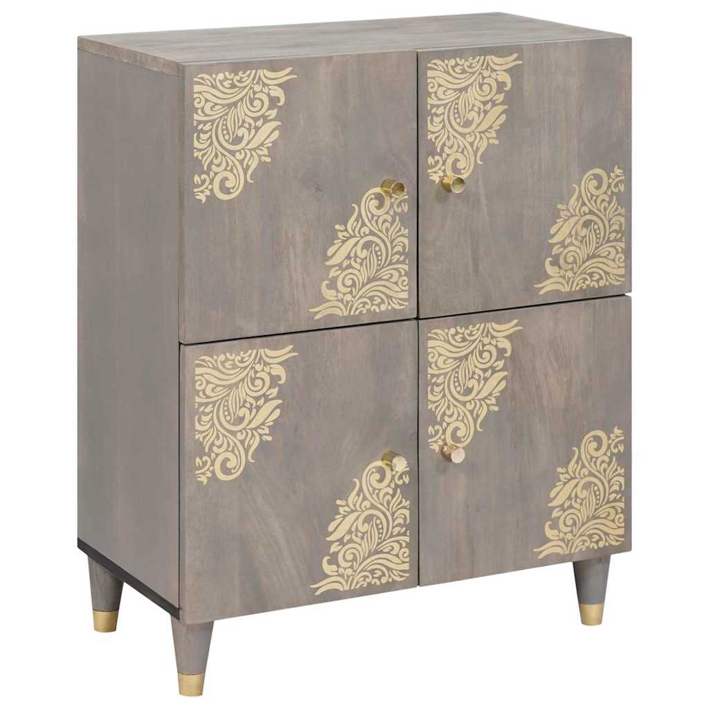 Dressoir Grijs en Goud 60 x 33 x 75 cm Massief Mango Hout is nu te koop bij PeponiXL, paradijselijk wonen!