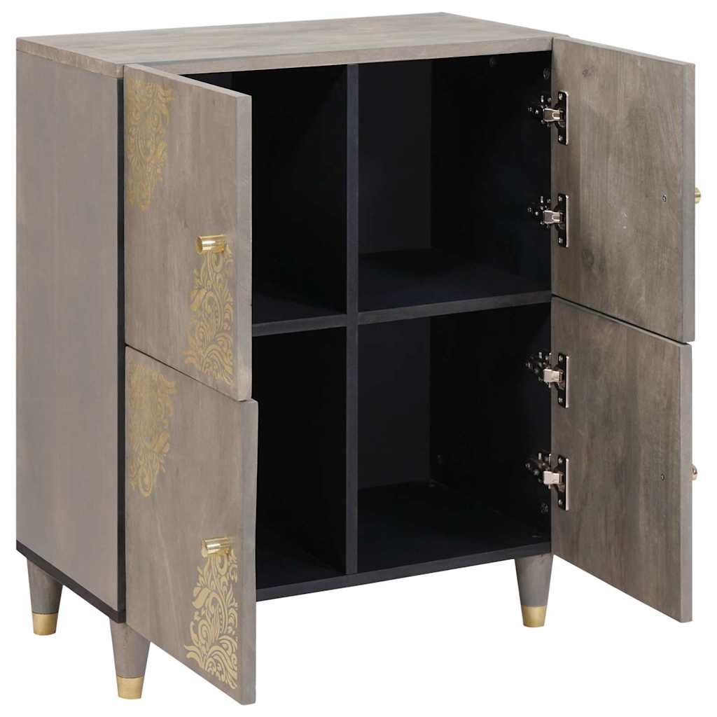 Dressoir Grijs en Goud 60 x 33 x 75 cm Massief Mango Hout is nu te koop bij PeponiXL, paradijselijk wonen!