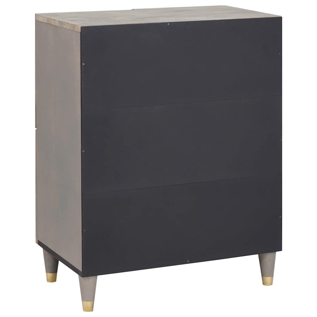 Dressoir Grijs en Goud 60 x 33 x 75 cm Massief Mango Hout is nu te koop bij PeponiXL, paradijselijk wonen!