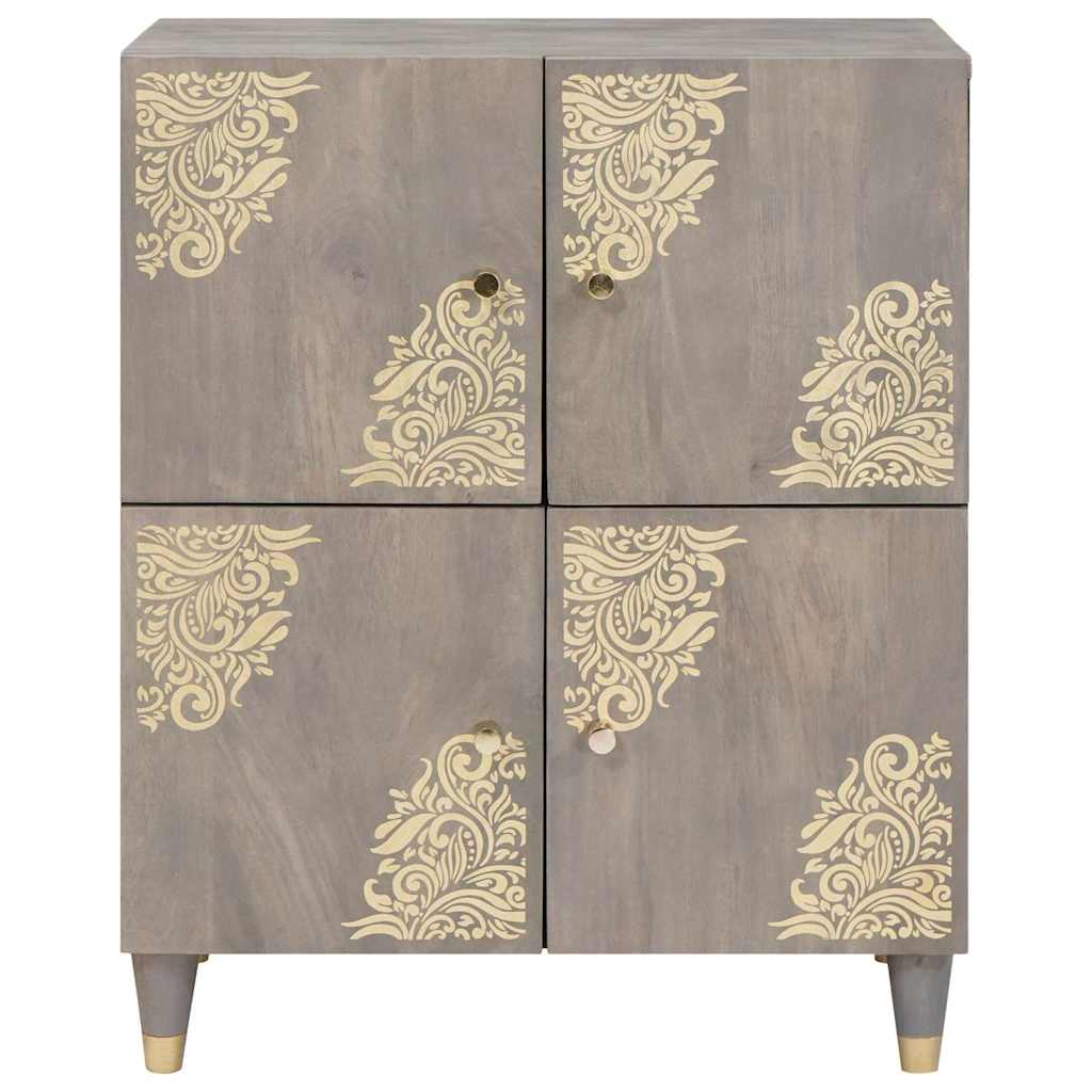 Dressoir Grijs en Goud 60 x 33 x 75 cm Massief Mango Hout is nu te koop bij PeponiXL, paradijselijk wonen!