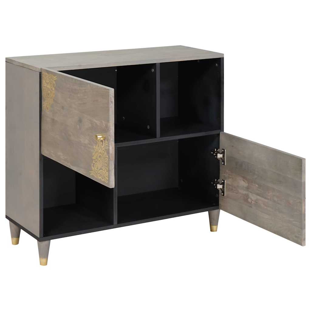 Dressoir Grijs en Goud 80 x 33 x 75 cm Massief Mango Hout is nu te koop bij PeponiXL, paradijselijk wonen!