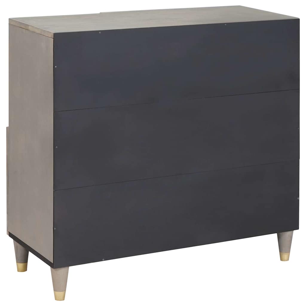 Dressoir Grijs en Goud 80 x 33 x 75 cm Massief Mango Hout is nu te koop bij PeponiXL, paradijselijk wonen!