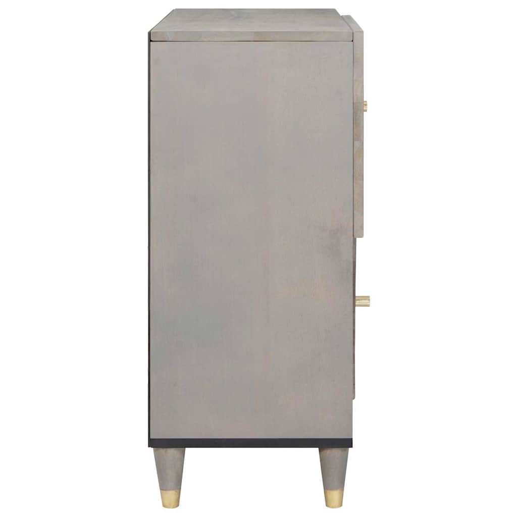 Dressoir Grijs en Goud 80 x 33 x 75 cm Massief Mango Hout is nu te koop bij PeponiXL, paradijselijk wonen!