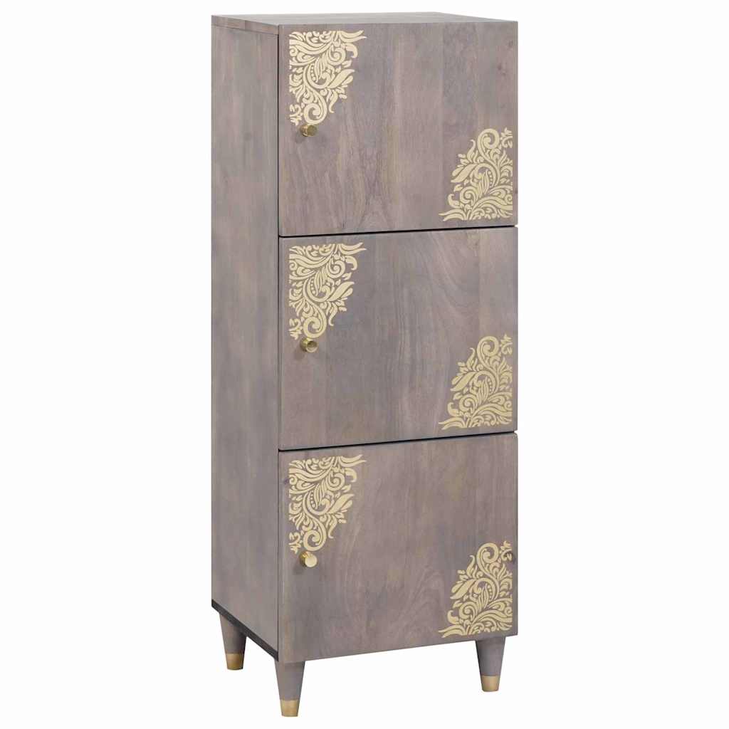 Hoge kast Grijs en Goud 40 x 33 x 110 cm Massief Mango Hout is nu te koop bij PeponiXL, paradijselijk wonen!
