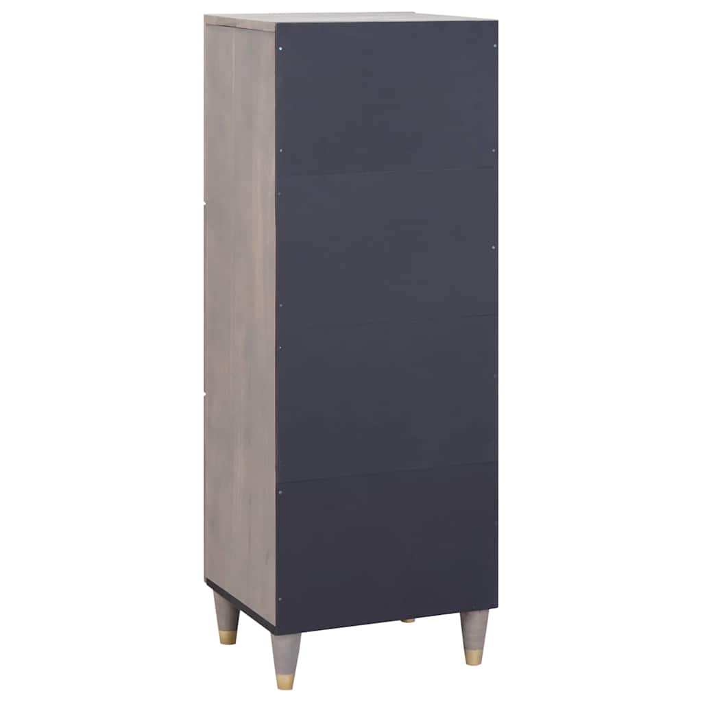 Hoge kast Grijs en Goud 40 x 33 x 110 cm Massief Mango Hout is nu te koop bij PeponiXL, paradijselijk wonen!