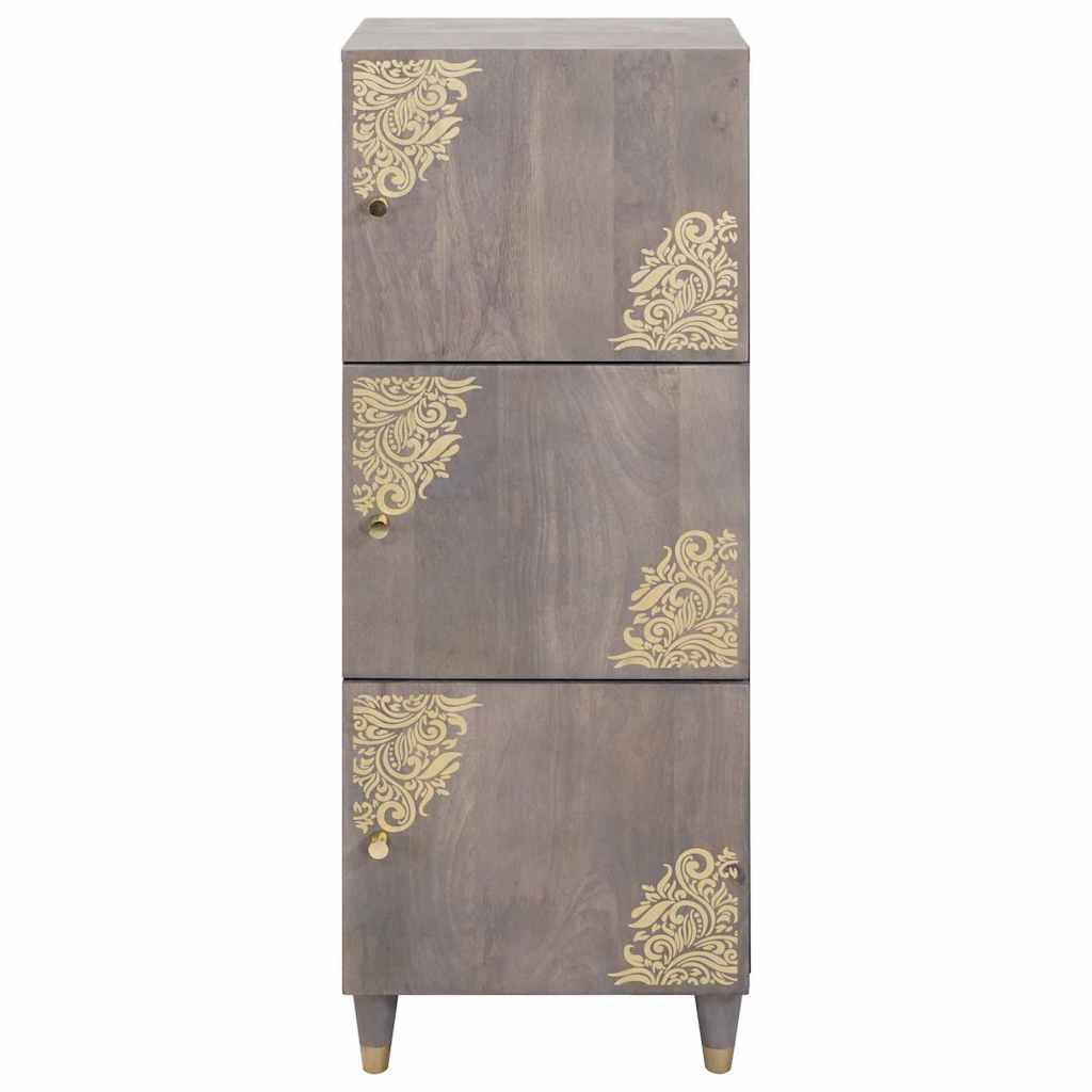 Hoge kast Grijs en Goud 40 x 33 x 110 cm Massief Mango Hout is nu te koop bij PeponiXL, paradijselijk wonen!