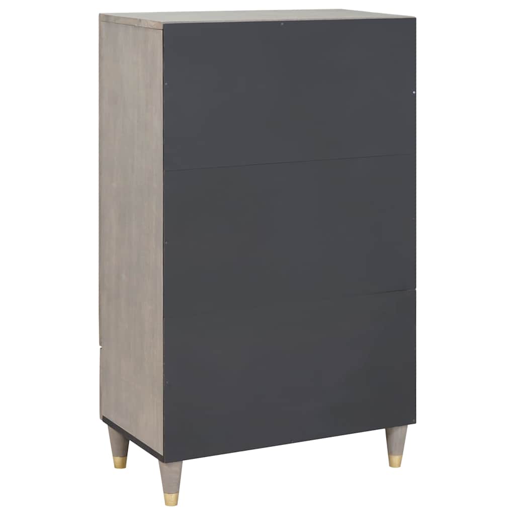 Hoge kast Grijs en Goud 60 x 33 x 100 cm Massief Mango Hout is nu te koop bij PeponiXL, paradijselijk wonen!