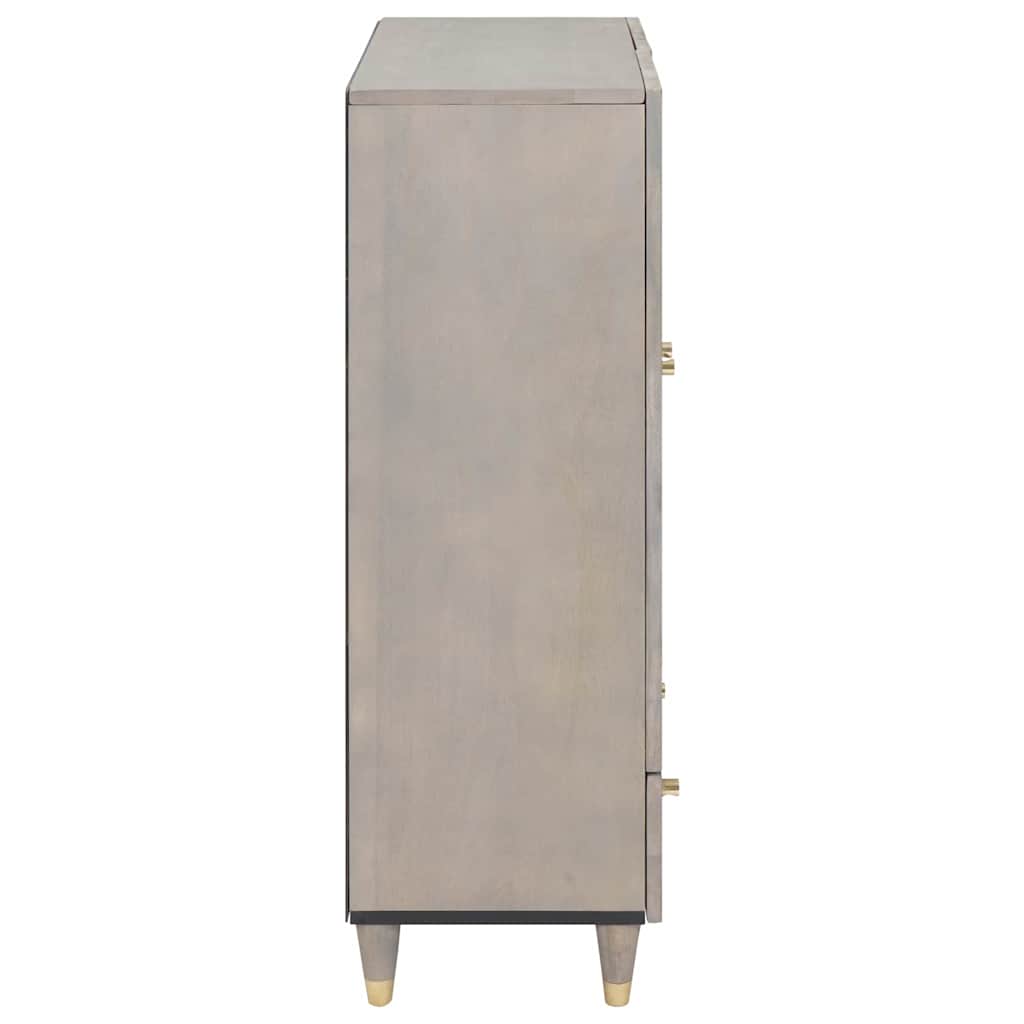 Hoge kast Grijs en Goud 60 x 33 x 100 cm Massief Mango Hout is nu te koop bij PeponiXL, paradijselijk wonen!