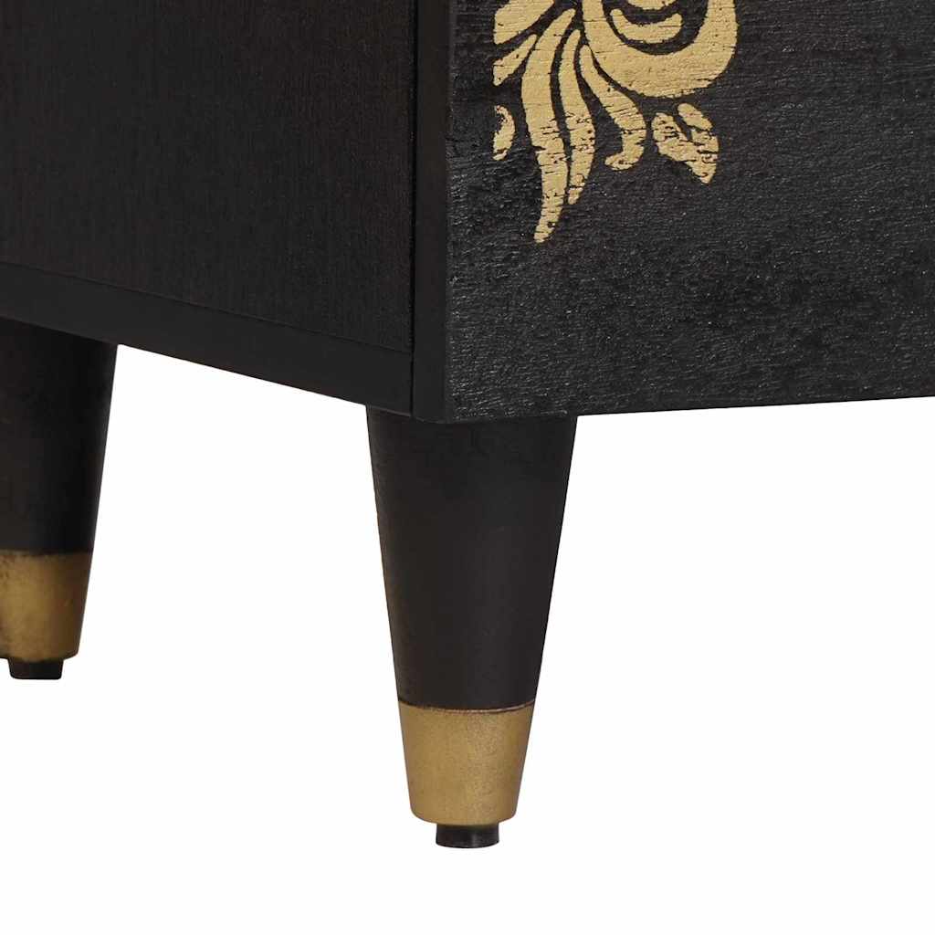 Nachtkastje met lade Zwart 40 x 33 x 46 cm Massief Mango Hout is nu te koop bij PeponiXL, paradijselijk wonen!