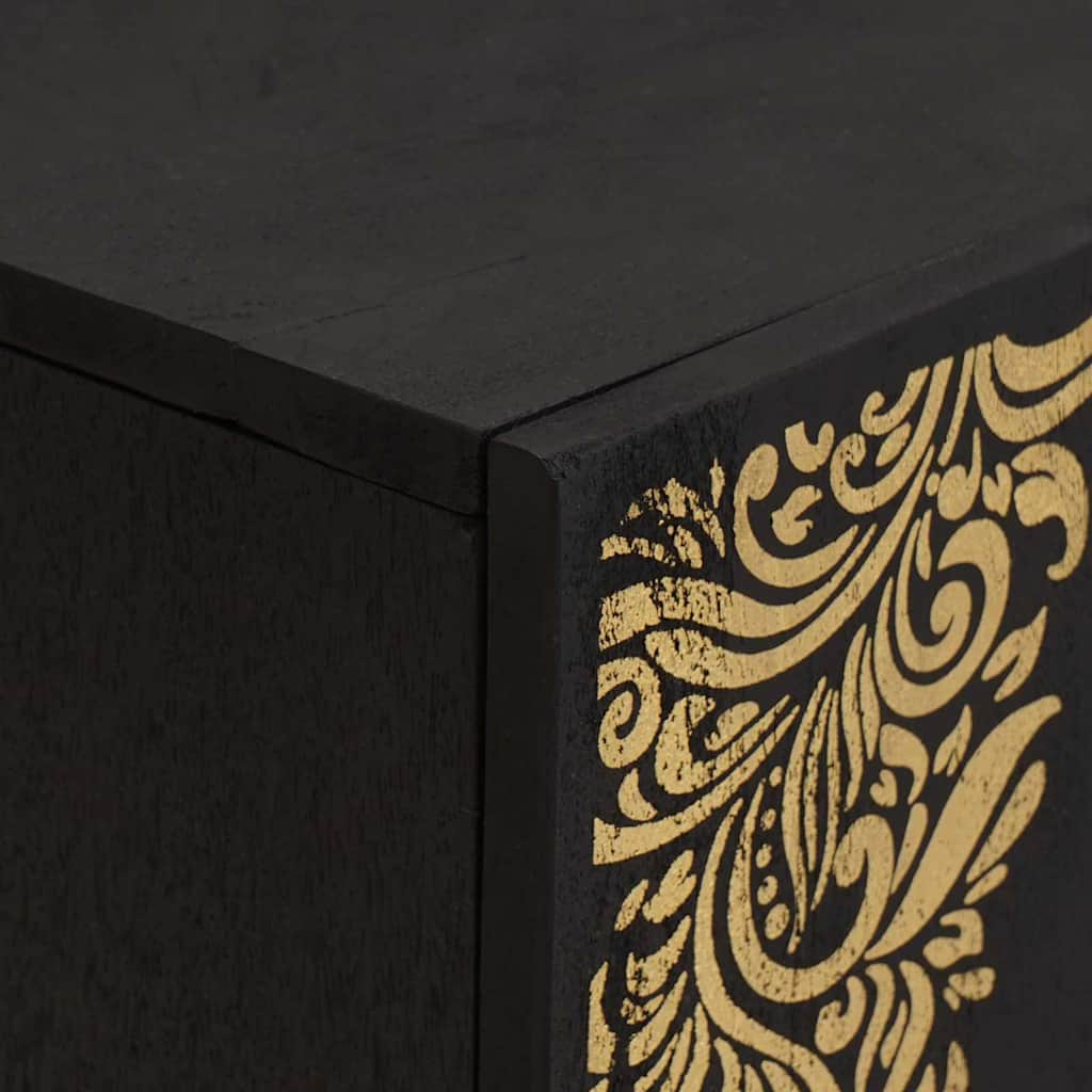 TV-kast met plank Zwart 105 x 33 x 46 cm Massief Mango Hout is nu te koop bij PeponiXL, paradijselijk wonen!