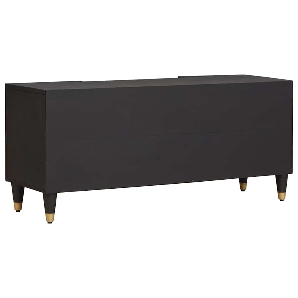TV-kast met plank Zwart 105 x 33 x 46 cm Massief Mango Hout is nu te koop bij PeponiXL, paradijselijk wonen!