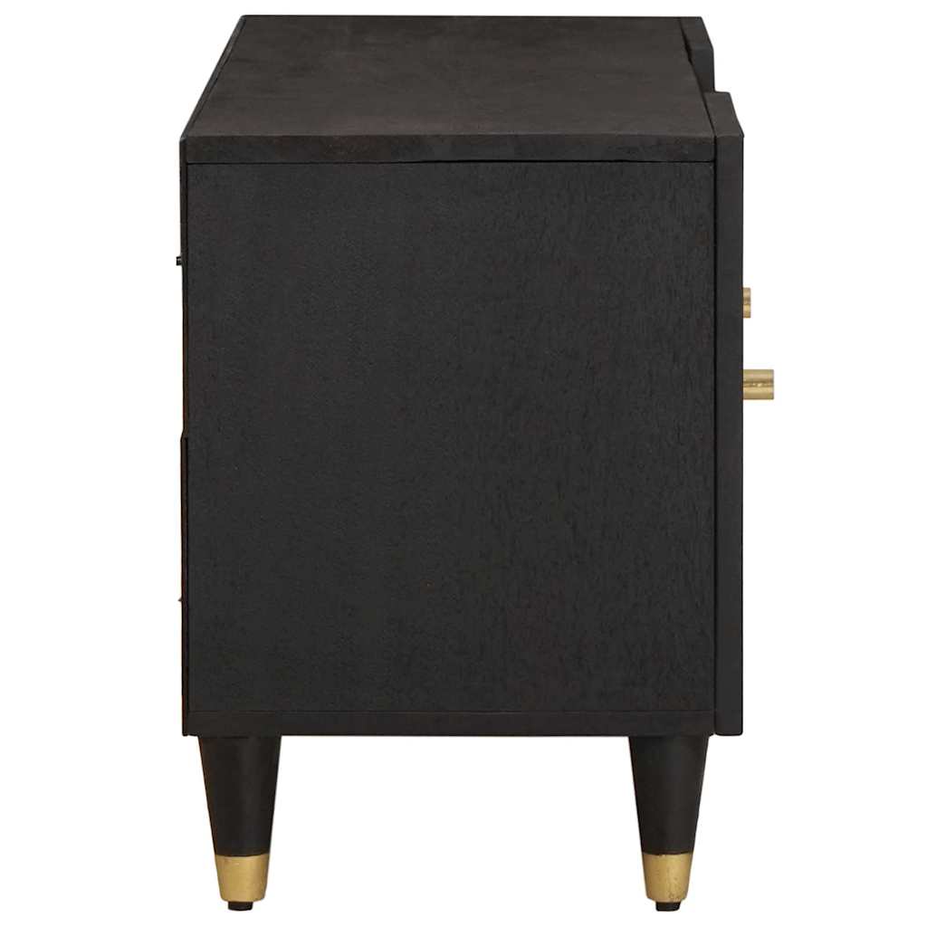 TV-kast met plank Zwart 105 x 33 x 46 cm Massief Mango Hout is nu te koop bij PeponiXL, paradijselijk wonen!