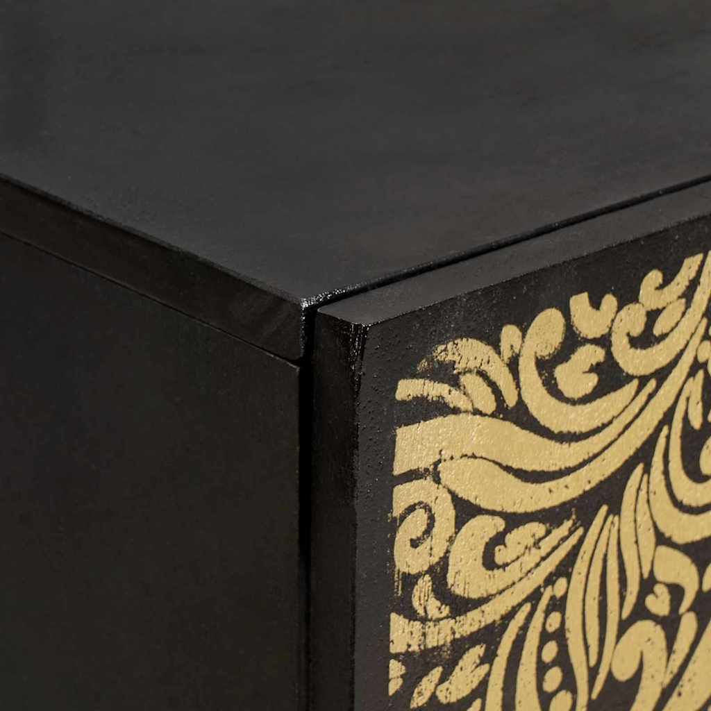 Dressoir Zwart 60 x 33 x 75 cm Massief Mango Hout is nu te koop bij PeponiXL, paradijselijk wonen!