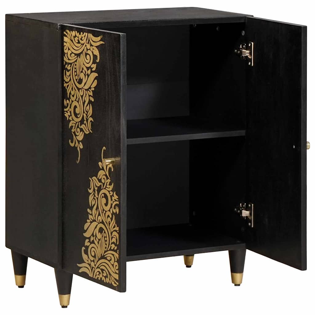 Dressoir Zwart 60 x 33 x 75 cm Massief Mango Hout is nu te koop bij PeponiXL, paradijselijk wonen!