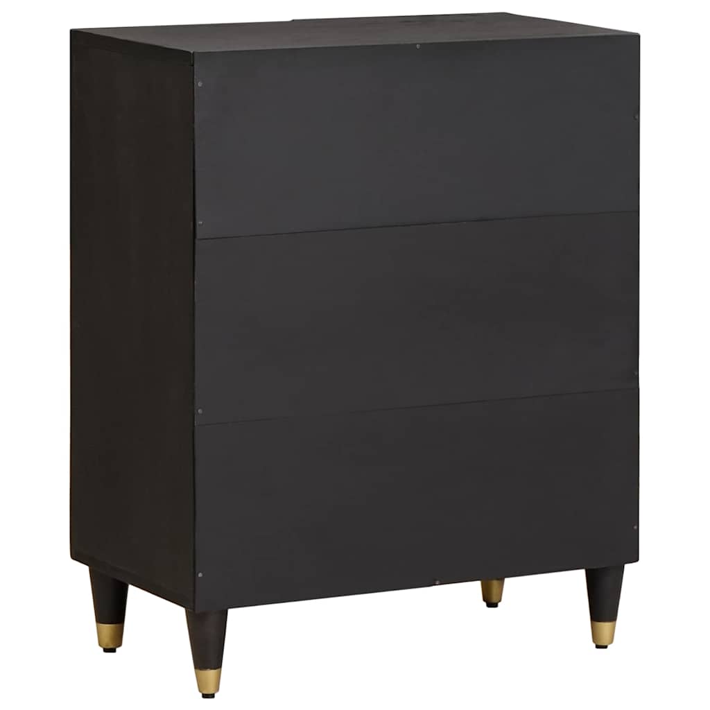 Dressoir Zwart 60 x 33 x 75 cm Massief Mango Hout is nu te koop bij PeponiXL, paradijselijk wonen!