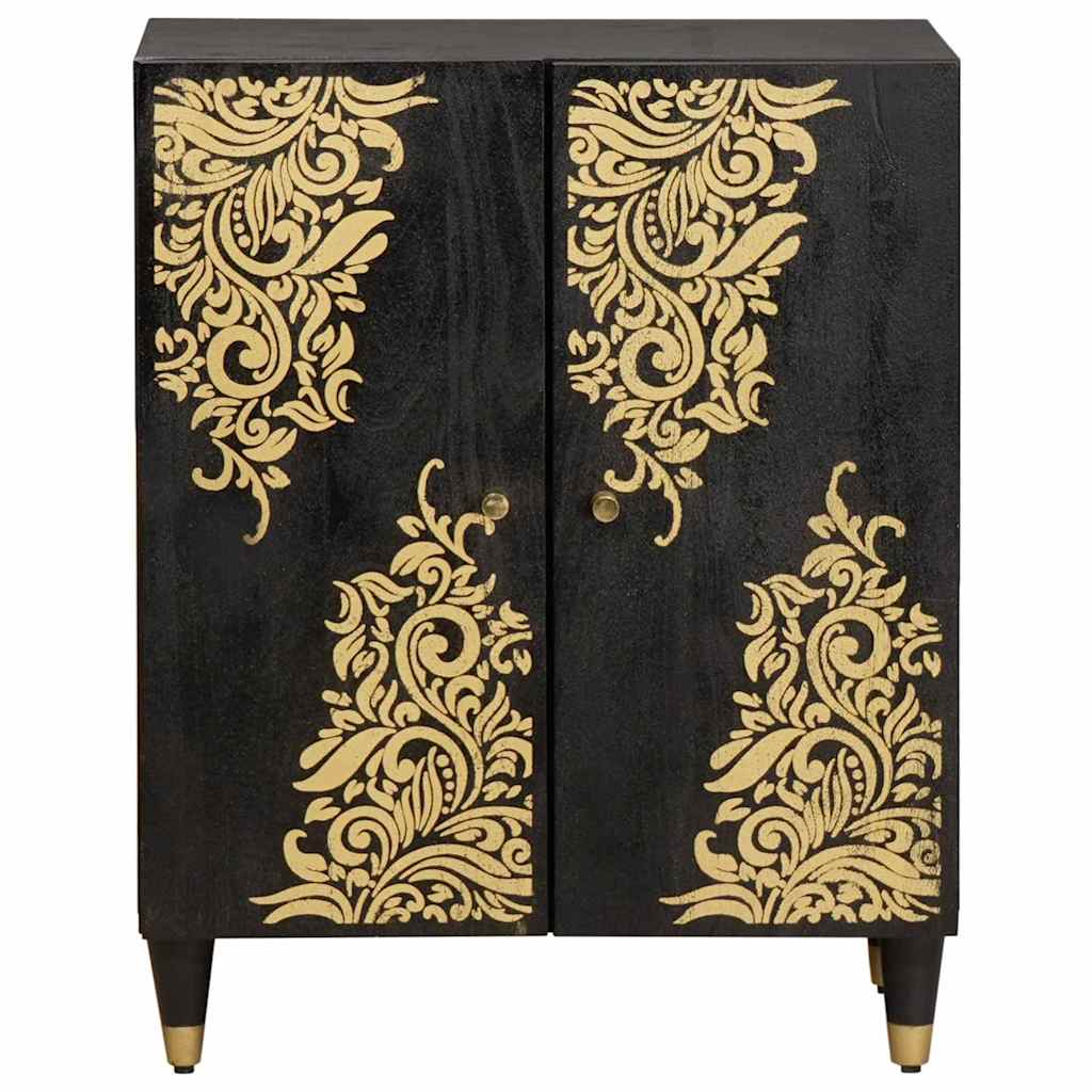 Dressoir Zwart 60 x 33 x 75 cm Massief Mango Hout is nu te koop bij PeponiXL, paradijselijk wonen!