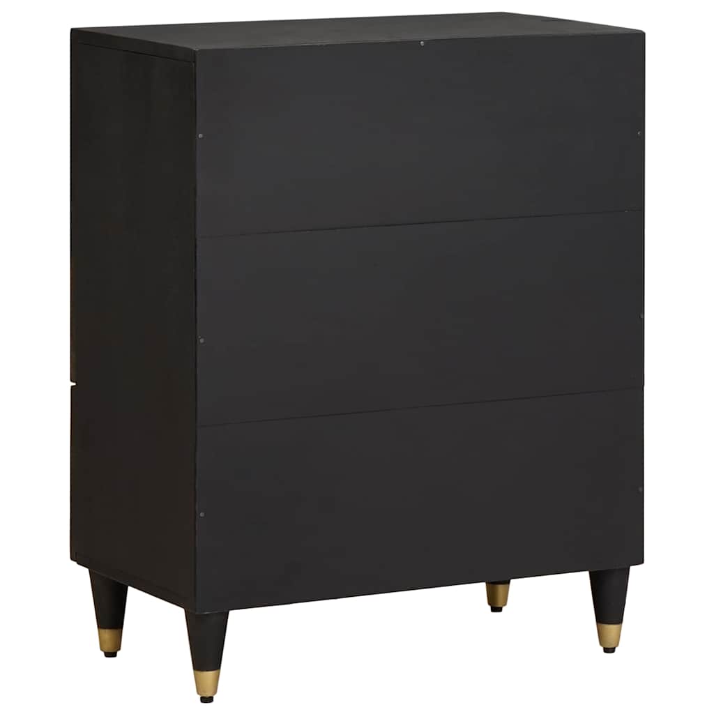 Dressoir Zwart 60 x 33 x 75 cm Massief Mango Hout is nu te koop bij PeponiXL, paradijselijk wonen!
