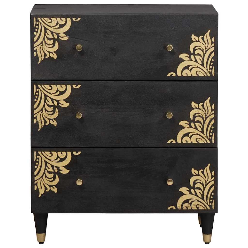 Dressoir Zwart 60 x 33 x 75 cm Massief Mango Hout is nu te koop bij PeponiXL, paradijselijk wonen!