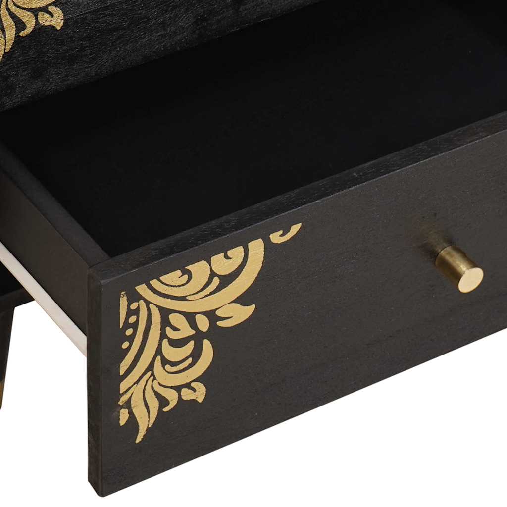 Nachtkastje met lade Zwart 50 x 33 x 62 cm Massief Mango Hout is nu te koop bij PeponiXL, paradijselijk wonen!