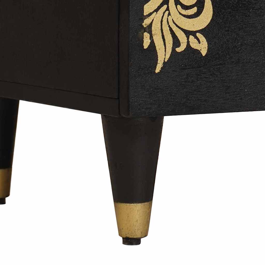 Nachtkastje met lade Zwart 50 x 33 x 62 cm Massief Mango Hout is nu te koop bij PeponiXL, paradijselijk wonen!