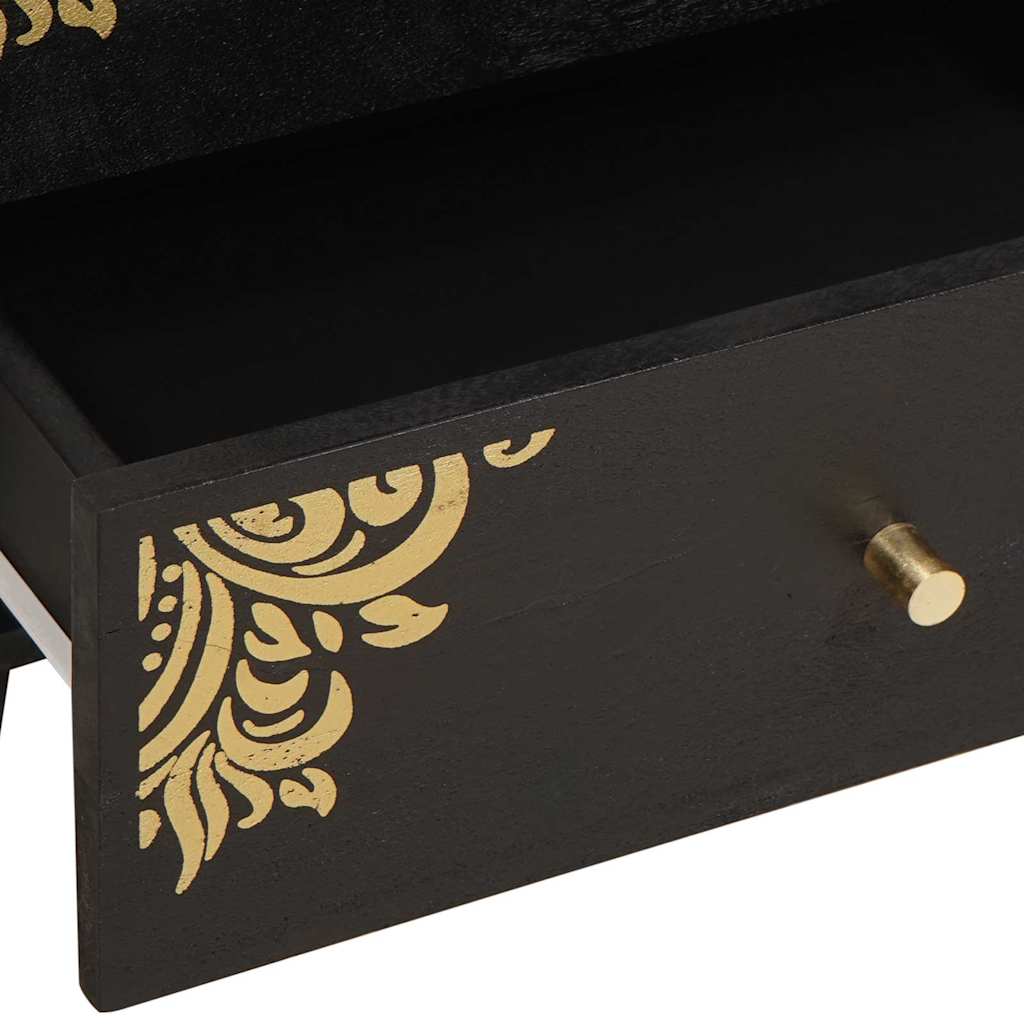 Nachtkastje met lade Zwart 50 x 33 x 62 cm Massief Mango Hout is nu te koop bij PeponiXL, paradijselijk wonen!