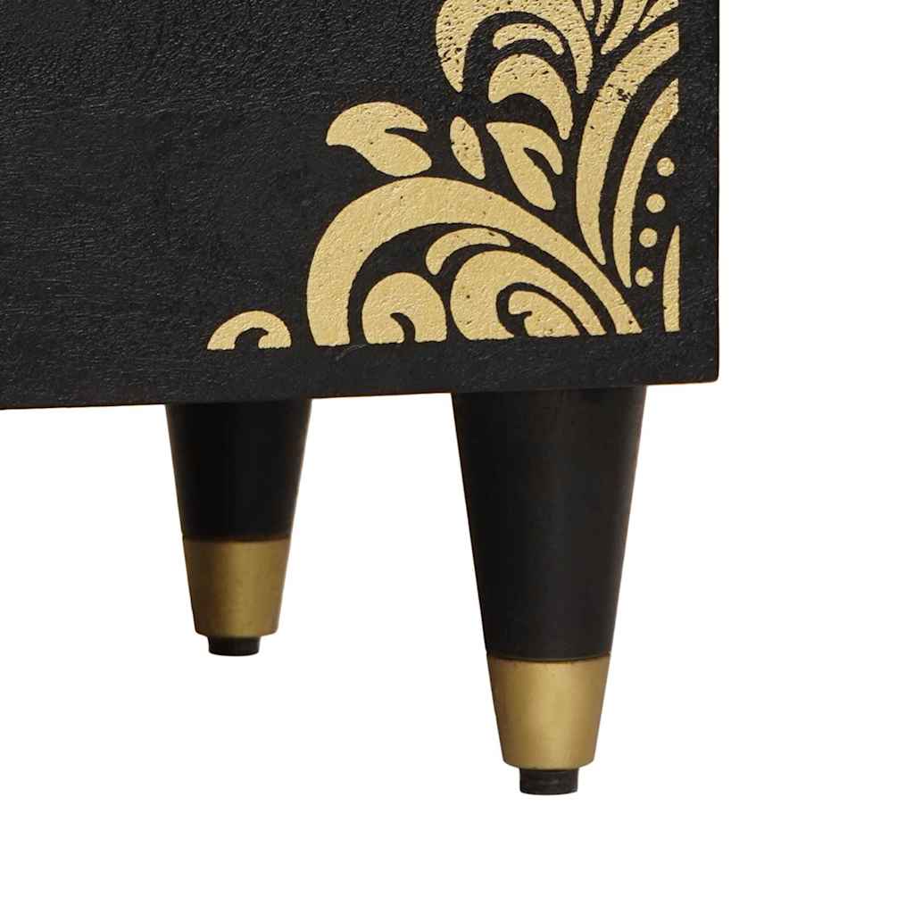 Nachtkastje met lade Zwart 50 x 33 x 62 cm Massief Mango Hout is nu te koop bij PeponiXL, paradijselijk wonen!