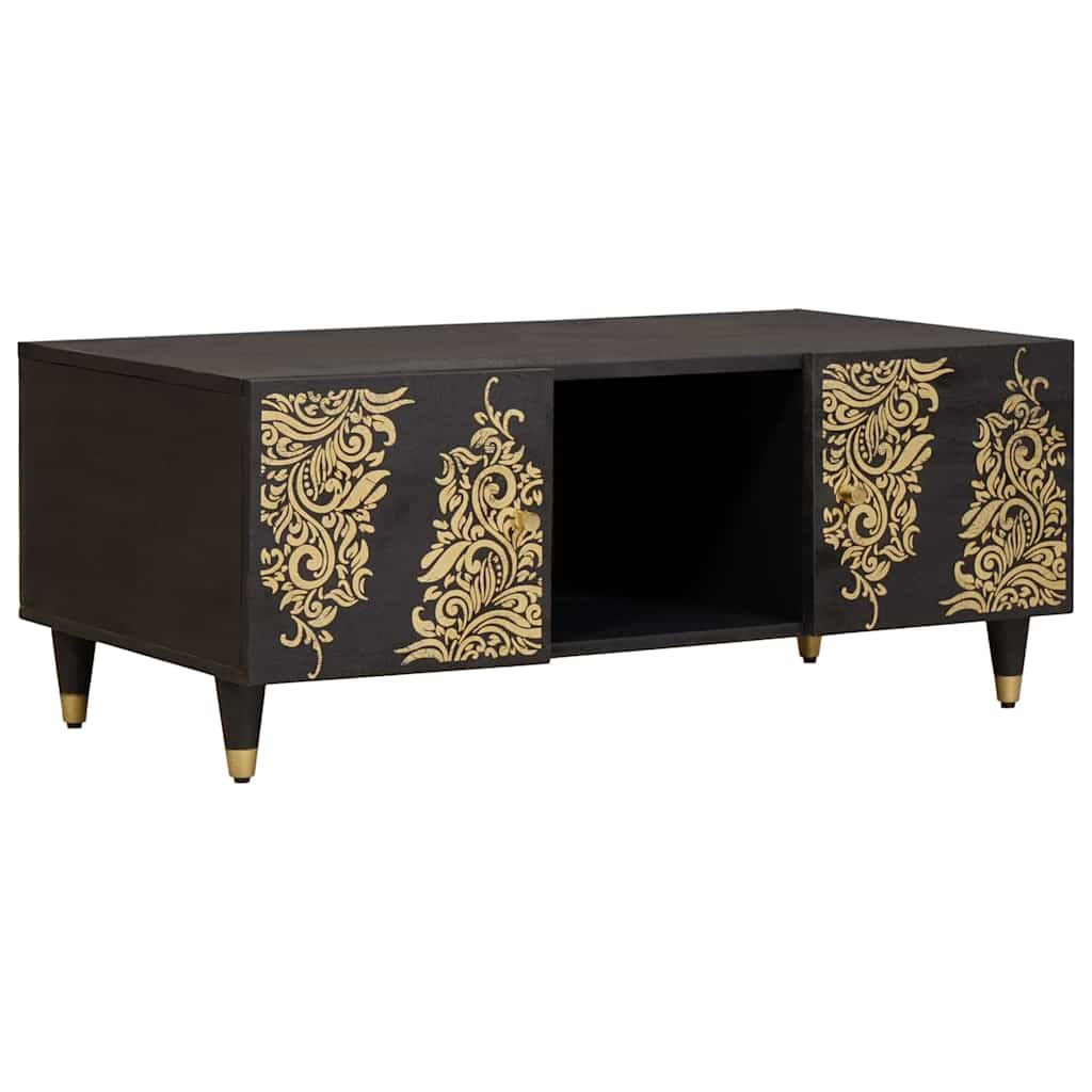 Salontafel Zwart 100 x 54 x 40 cm Massief Mango Hout is nu te koop bij PeponiXL, paradijselijk wonen!