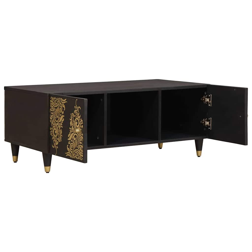 Salontafel Zwart 100 x 54 x 40 cm Massief Mango Hout is nu te koop bij PeponiXL, paradijselijk wonen!
