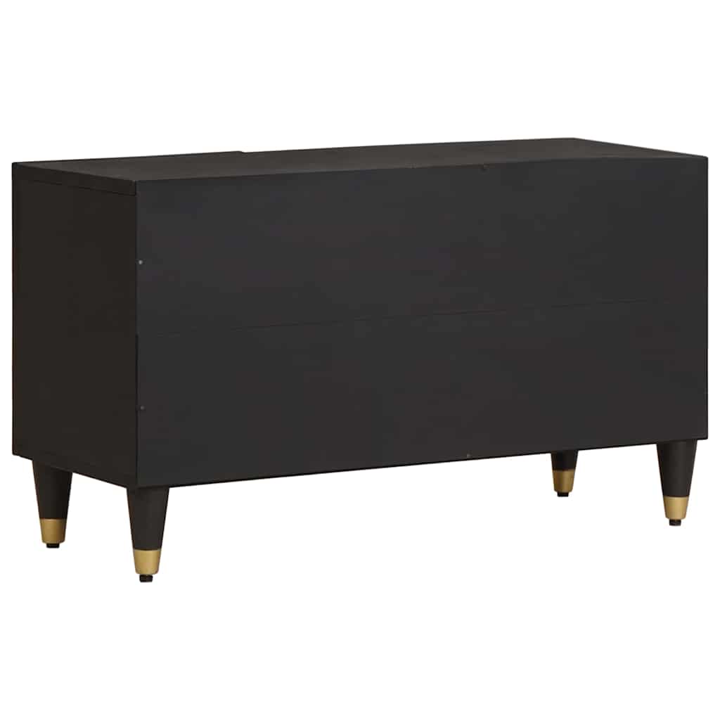 TV-kast met plank Zwart 80 x 33 x 46 cm Massief Mango Hout is nu te koop bij PeponiXL, paradijselijk wonen!
