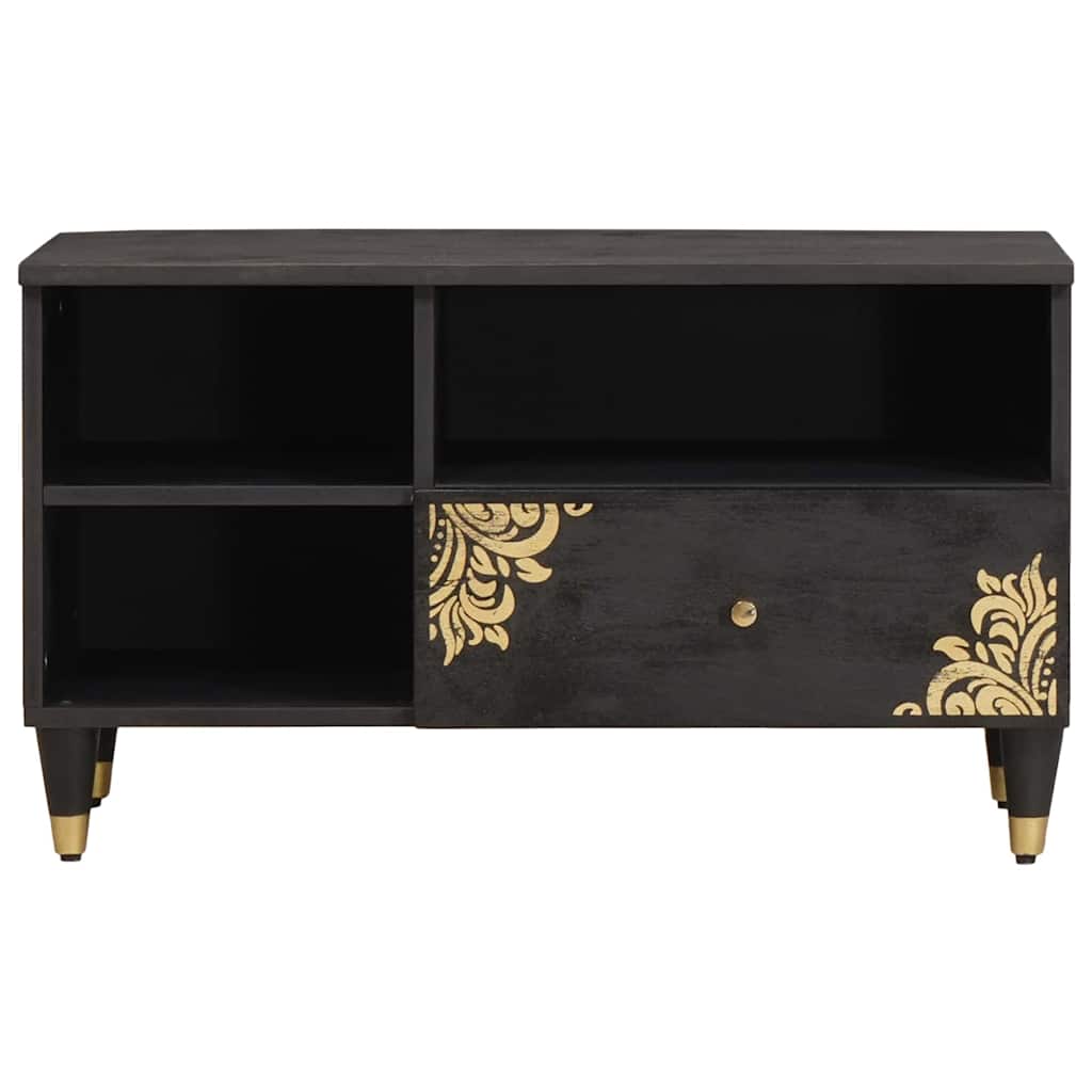 TV-kast met lade Zwart 80 x 33 x 46 cm Massief Mango Hout is nu te koop bij PeponiXL, paradijselijk wonen!