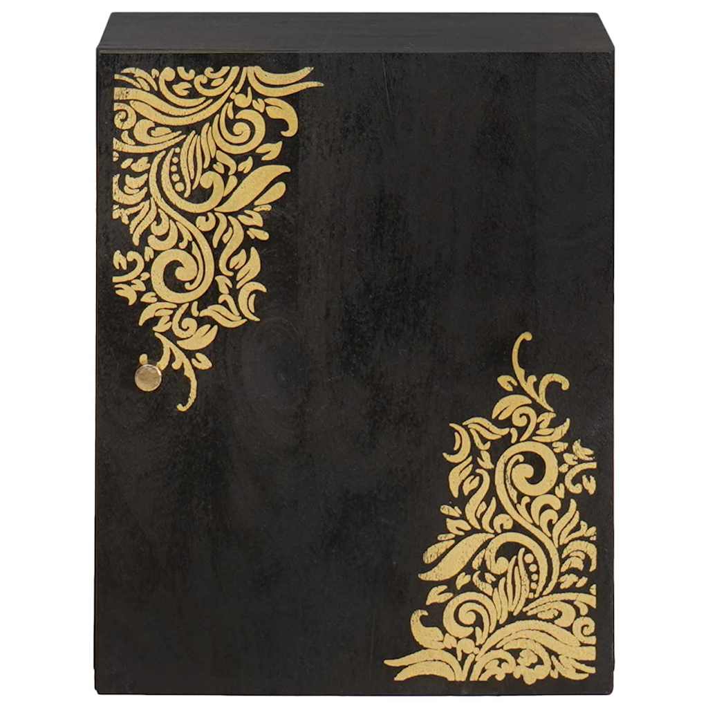 Wandkast met opslag Zwart 38 x 33 x 48 cm Massief Mango Hout is nu te koop bij PeponiXL, paradijselijk wonen!