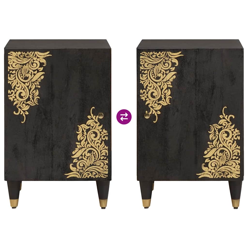 Badkamerkast Zwart 38 x 33 x 58 cm Massief Mango Hout is nu te koop bij PeponiXL, paradijselijk wonen!