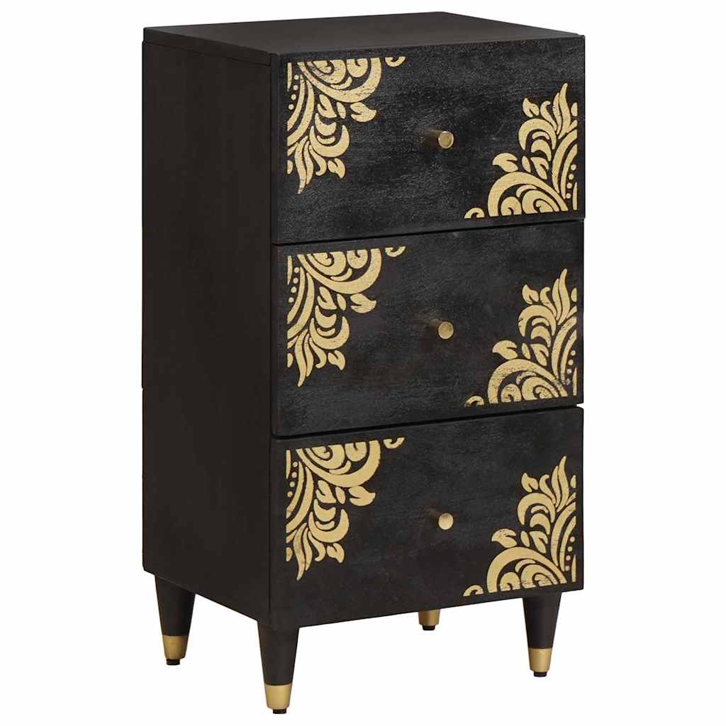 Dressoir met lade Zwart 40 x 33 x 75 cm Massief Mango Hout is nu te koop bij PeponiXL, paradijselijk wonen!
