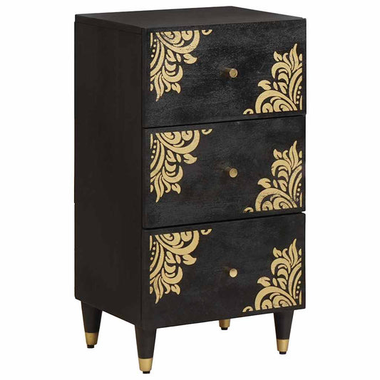 Dressoir met lade Zwart 40 x 33 x 75 cm Massief Mango Hout is nu te koop bij PeponiXL, paradijselijk wonen!