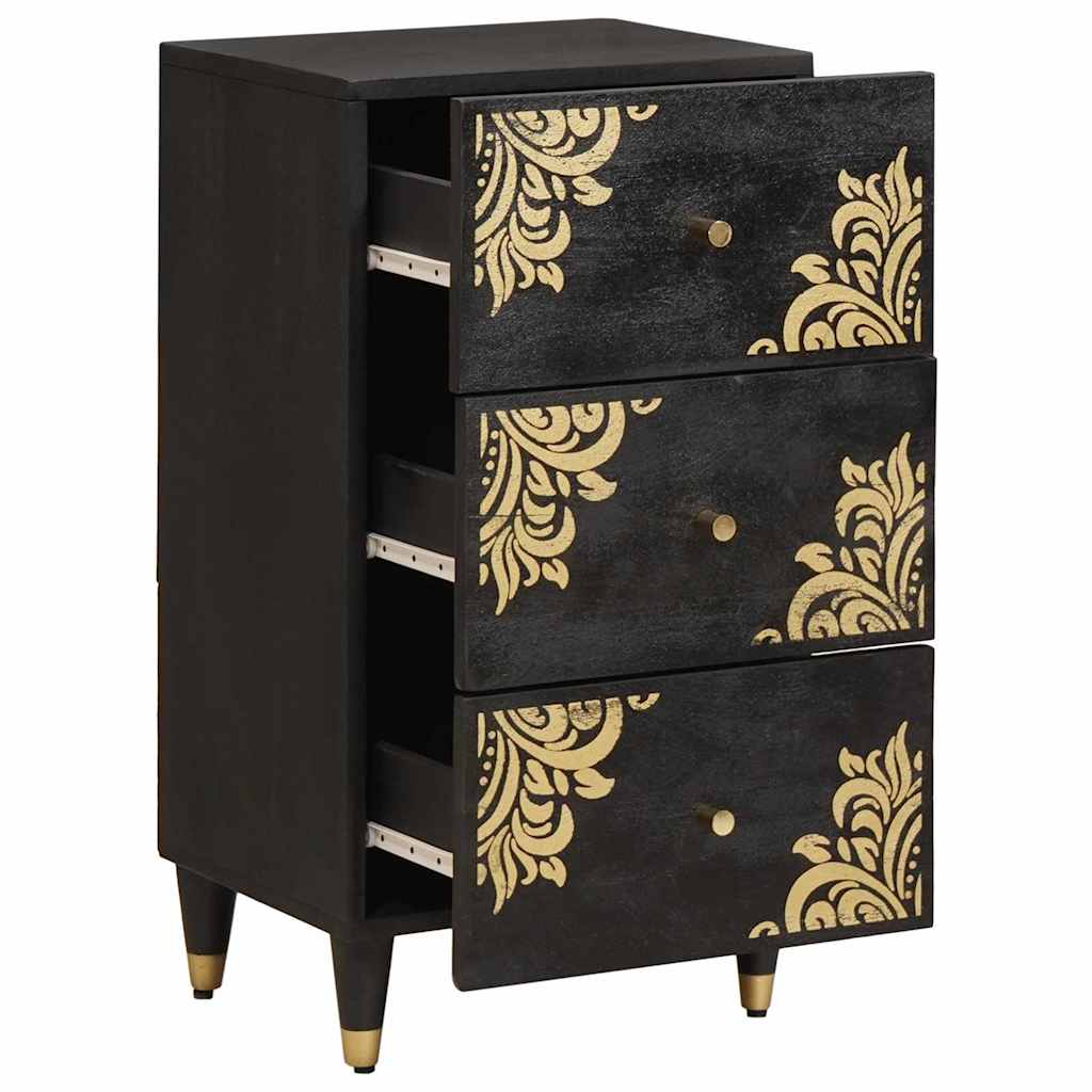 Dressoir met lade Zwart 40 x 33 x 75 cm Massief Mango Hout is nu te koop bij PeponiXL, paradijselijk wonen!