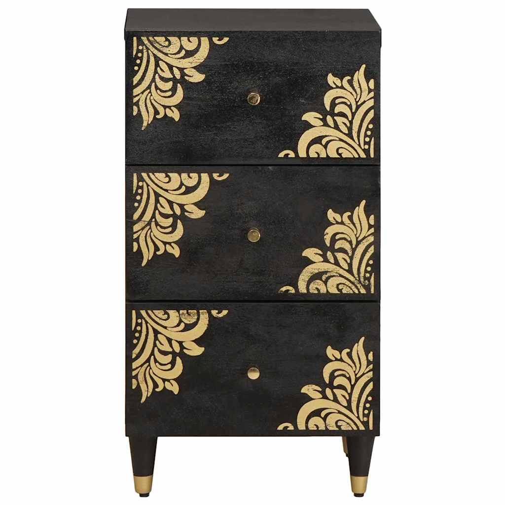 Dressoir met lade Zwart 40 x 33 x 75 cm Massief Mango Hout is nu te koop bij PeponiXL, paradijselijk wonen!