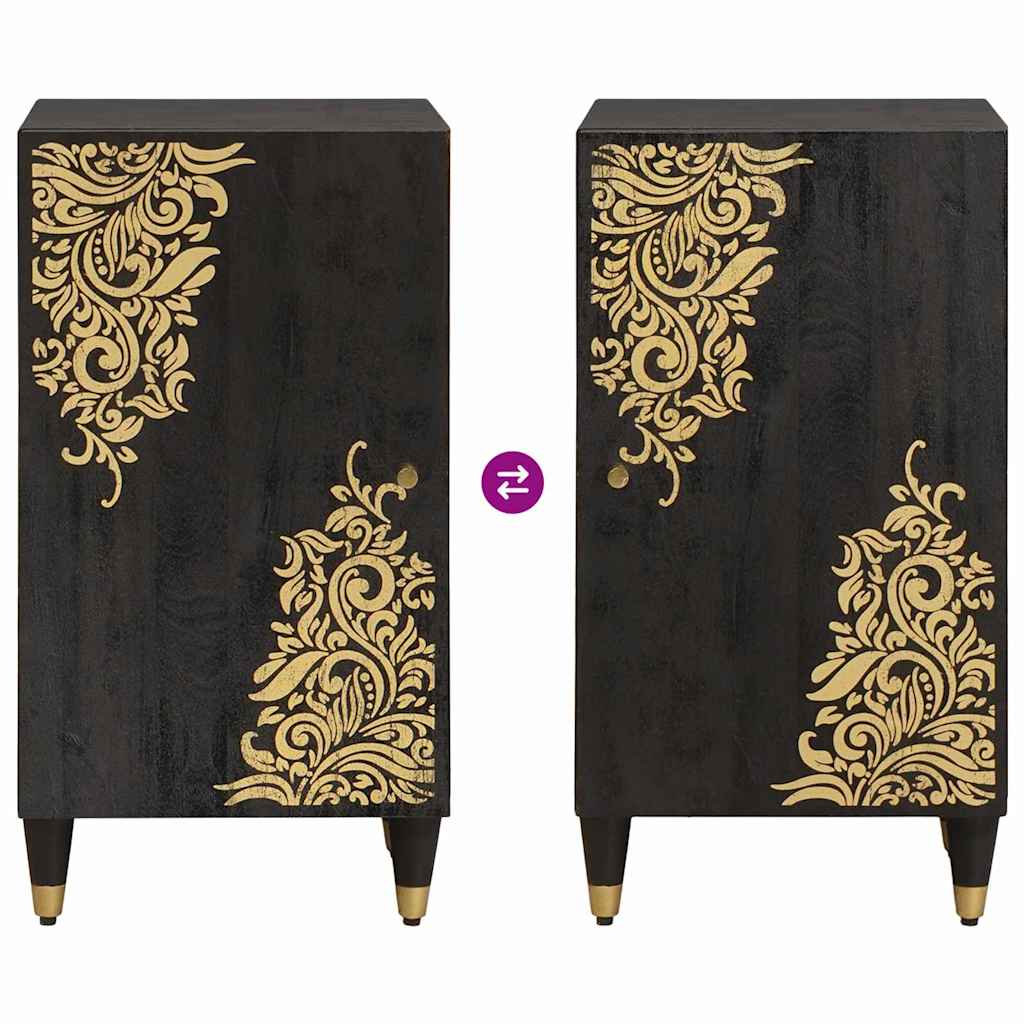 Dressoir met plank Zwart 40 x 33 x 75 cm Massief Mango Hout is nu te koop bij PeponiXL, paradijselijk wonen!