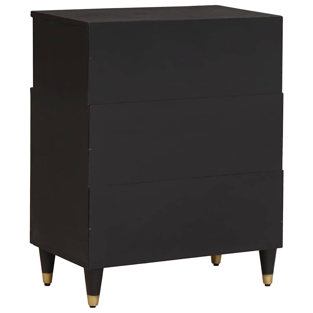 Dressoir met plank Zwart 60 x 33 x 75 cm Massief Mango Hout is nu te koop bij PeponiXL, paradijselijk wonen!