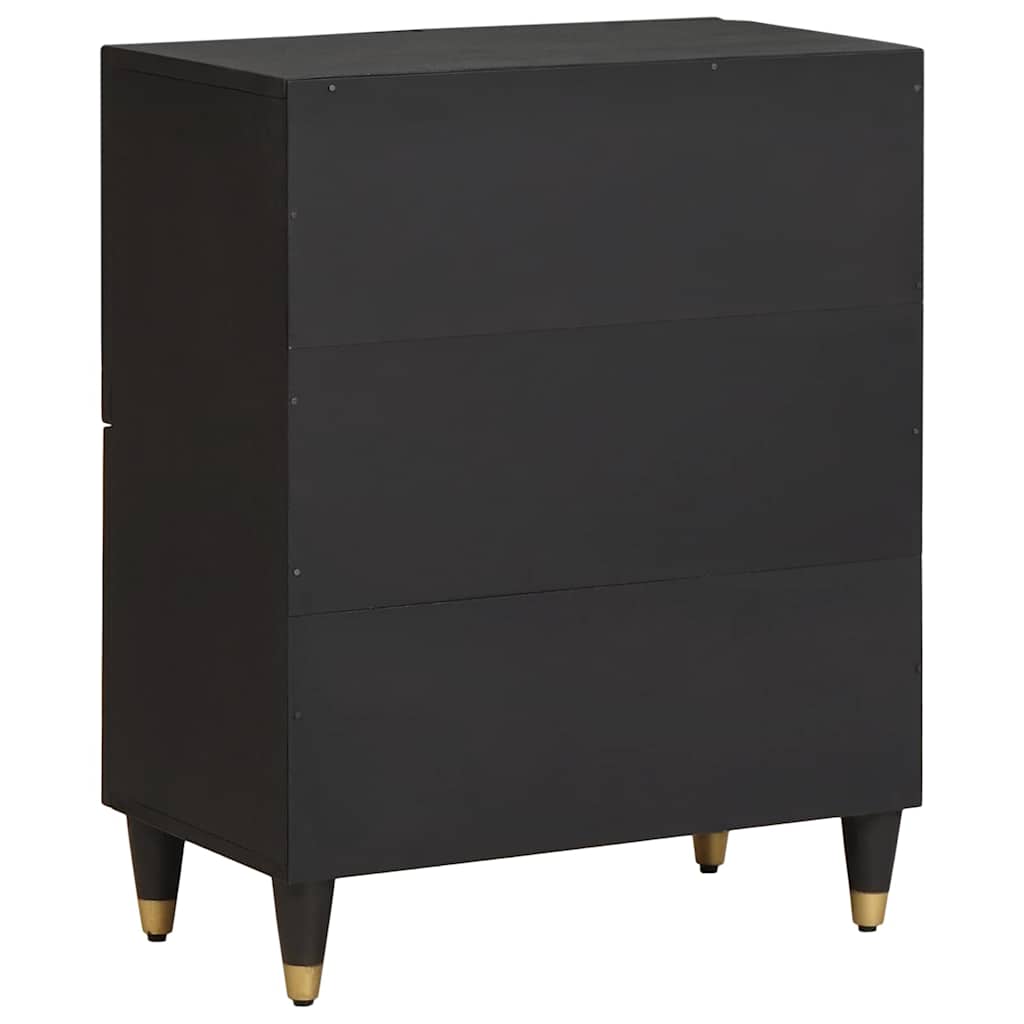Dressoir met plank Zwart 60 x 33 x 75 cm Massief Mango Hout is nu te koop bij PeponiXL, paradijselijk wonen!