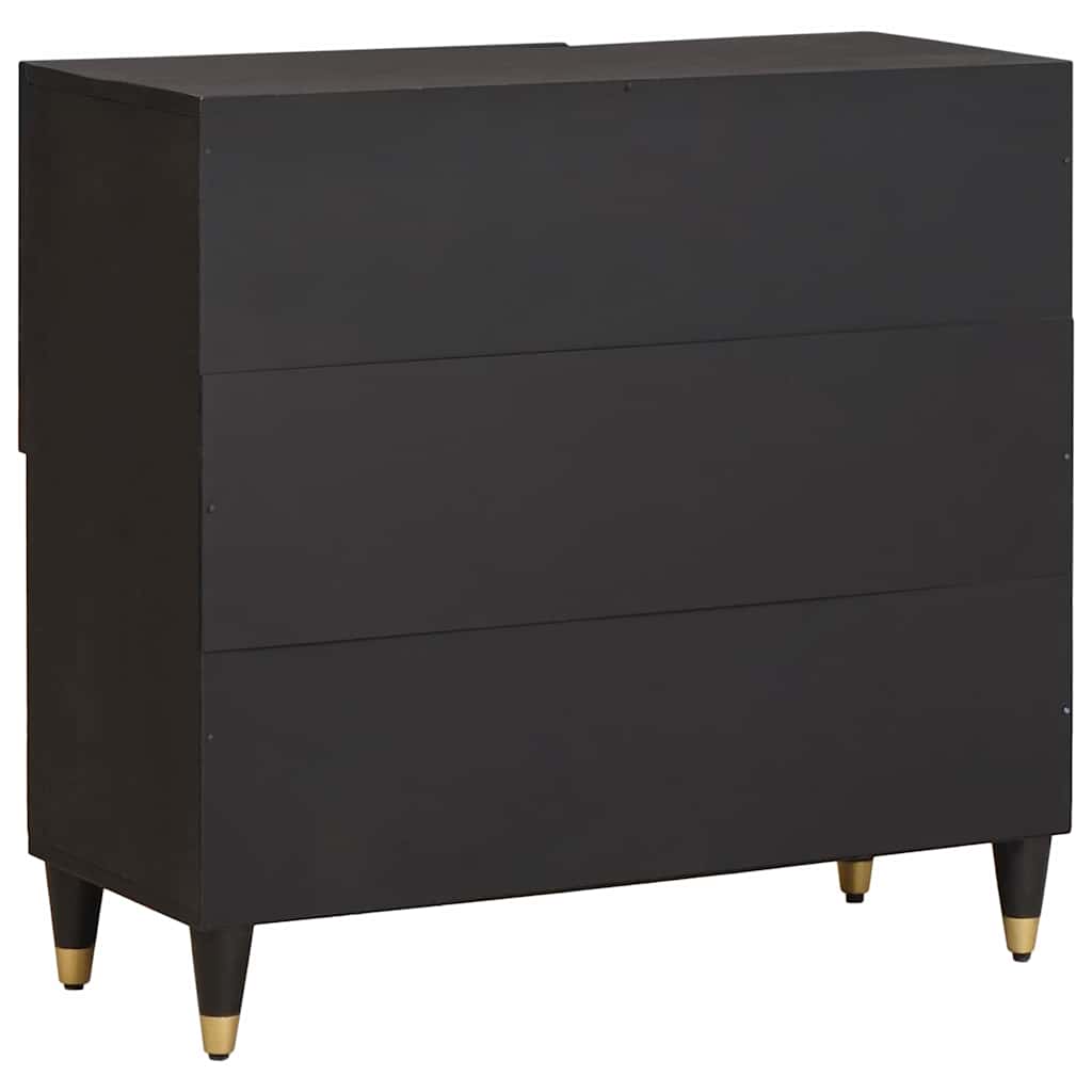 Dressoir met plank Zwart 80 x 33 x 75 cm Massief Mango Hout is nu te koop bij PeponiXL, paradijselijk wonen!