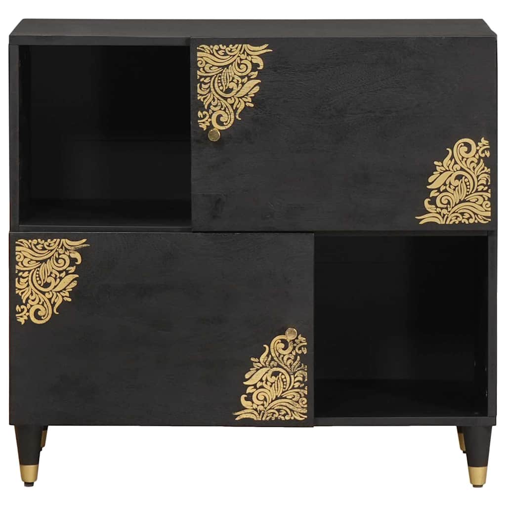 Dressoir met plank Zwart 80 x 33 x 75 cm Massief Mango Hout is nu te koop bij PeponiXL, paradijselijk wonen!