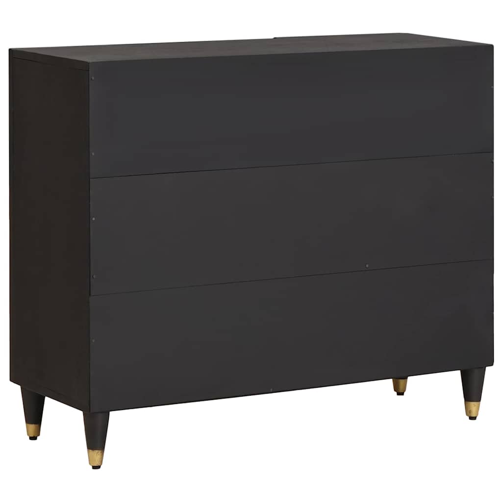 Dressoir met plank Zwart 90 x 33 x 75 cm Massief Mango Hout is nu te koop bij PeponiXL, paradijselijk wonen!
