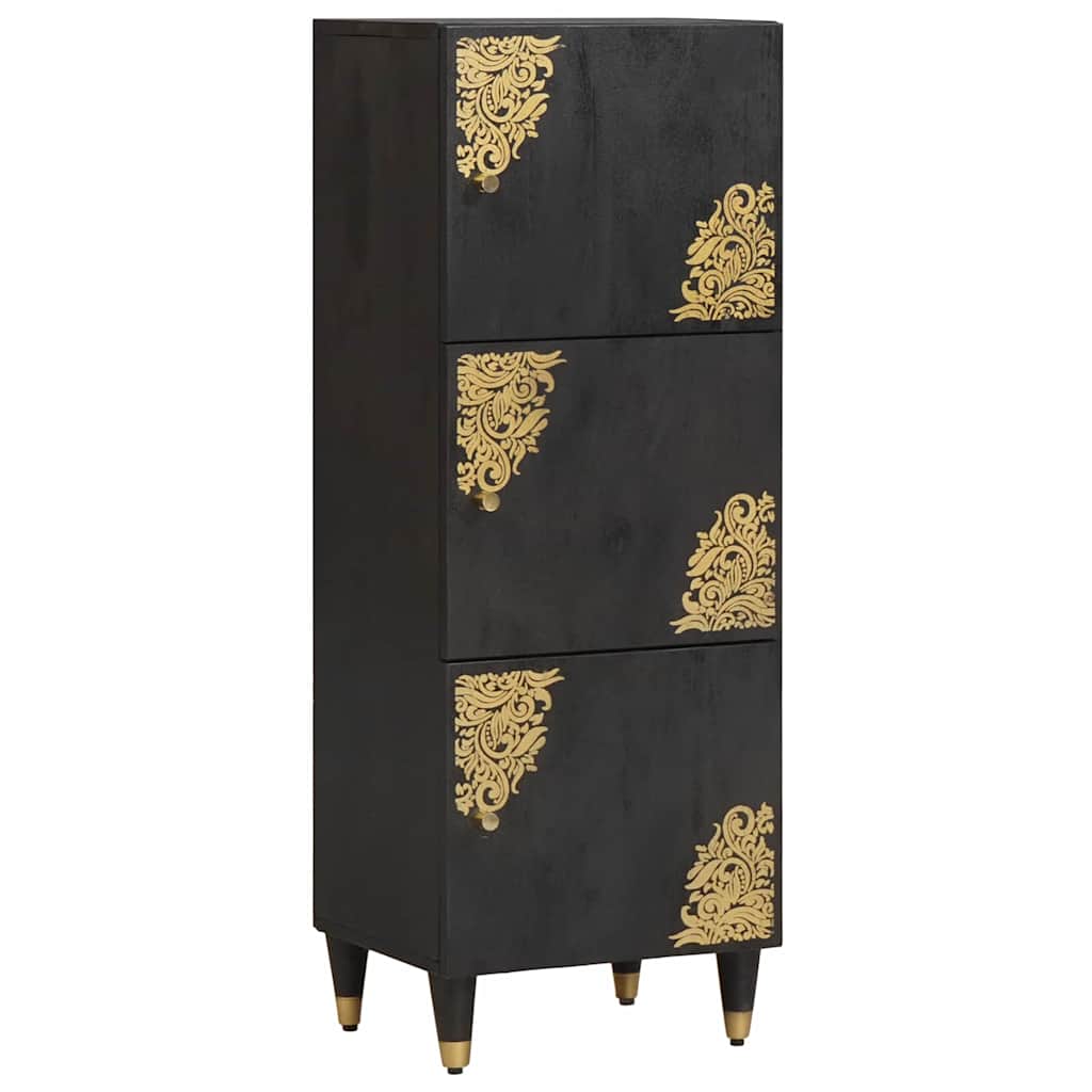 Hoge kast met plank Zwart 40 x 33 x 110 cm Massief Mango Hout is nu te koop bij PeponiXL, paradijselijk wonen!