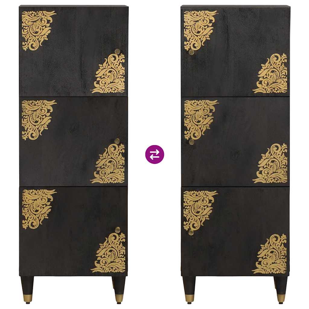 Hoge kast met plank Zwart 40 x 33 x 110 cm Massief Mango Hout is nu te koop bij PeponiXL, paradijselijk wonen!