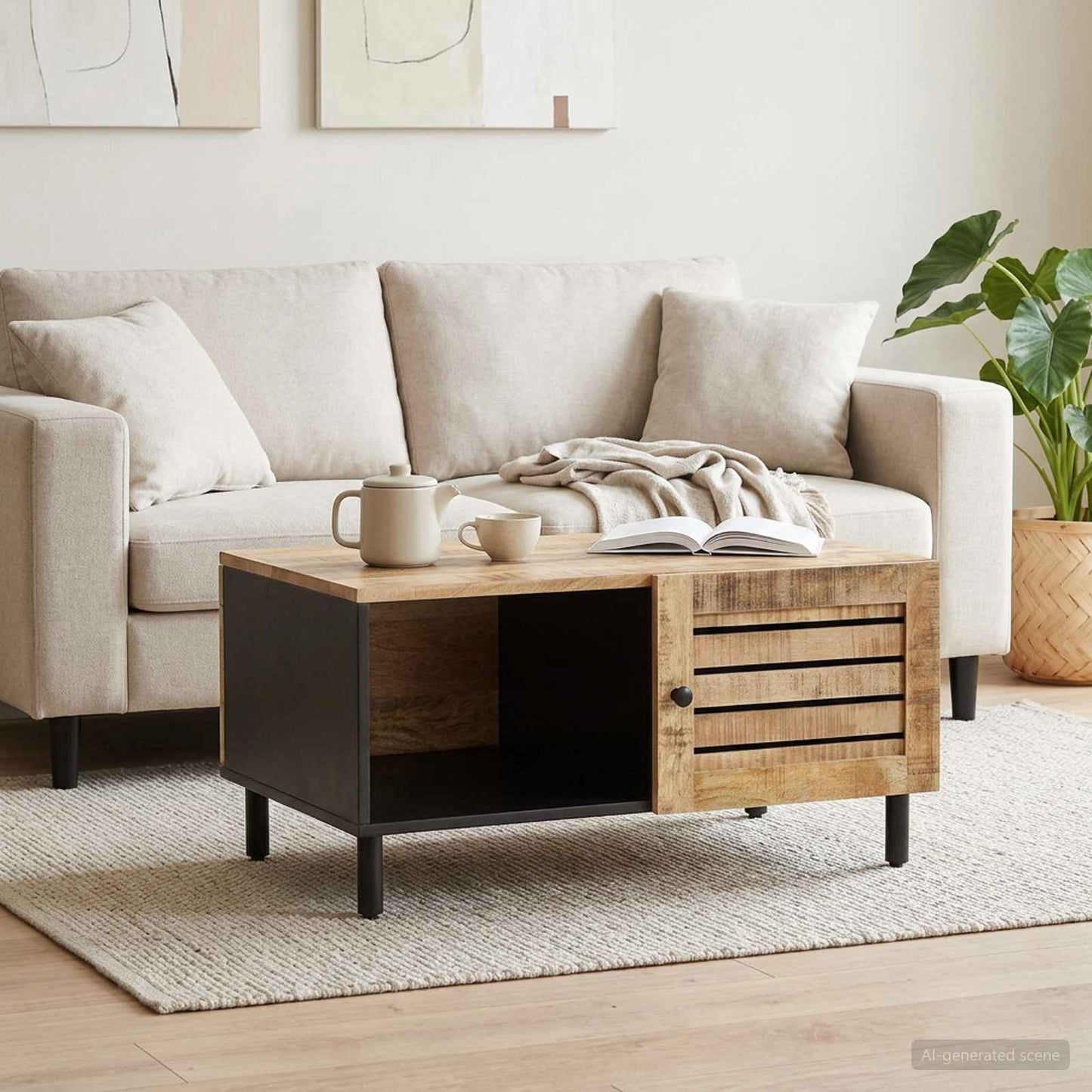 Salontafel Naturel 80 x 50 x 40 cm Massief Mango Hout is nu te koop bij PeponiXL, paradijselijk wonen!